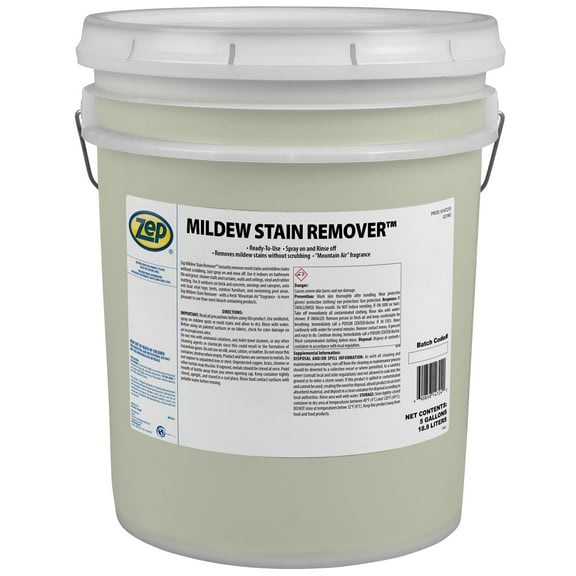 Zep Mildew Stain Remover - 5 Gal (Each) - 147235 - Ready-To-Use, Spray On and Rinse Off, No Scrub Formula