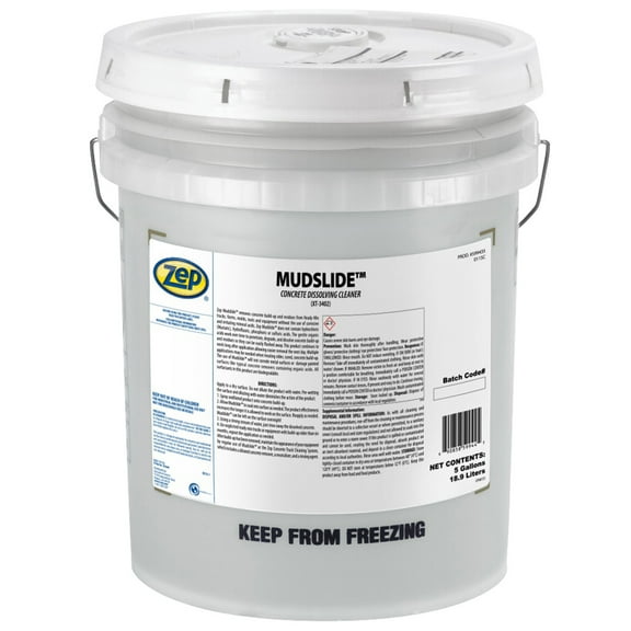 Zep Mudslide Concrete Dissolving Cleaner - 5 Gallon (Each) - 599435 - Remove Build-up and Residues without the use of Corrosive and Irritating Mineral Acids