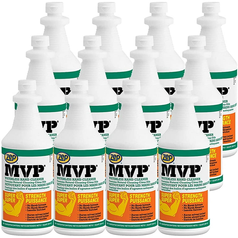 Zep Mvp Waterless Hand Cleaner - 1 Quart (Case Of 12) - 323001 - Super  Strength Formula Leaves Hands Feeling Good and Has A Refreshing Clean  Orange
