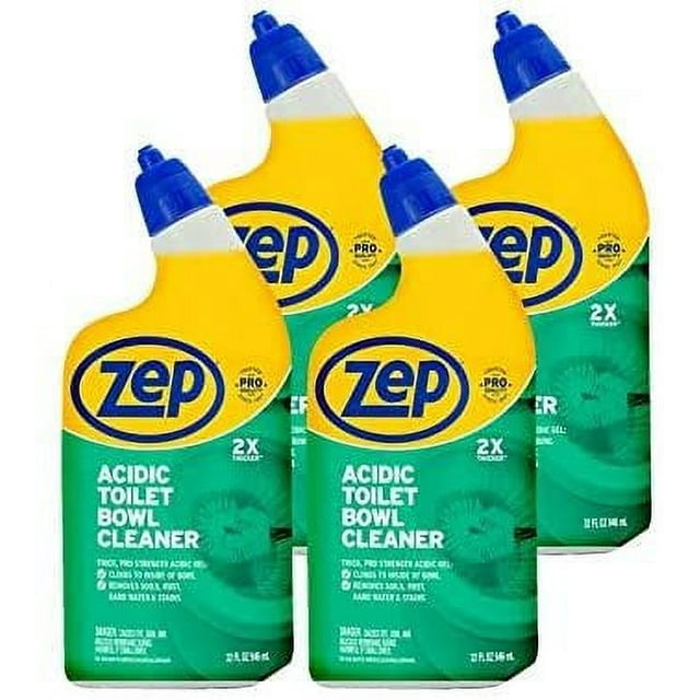 Zep New Acidic Toilet Bowl Cleaner 32 Ounces ZUATBC324 Pack 4 2x thicker than before. linging