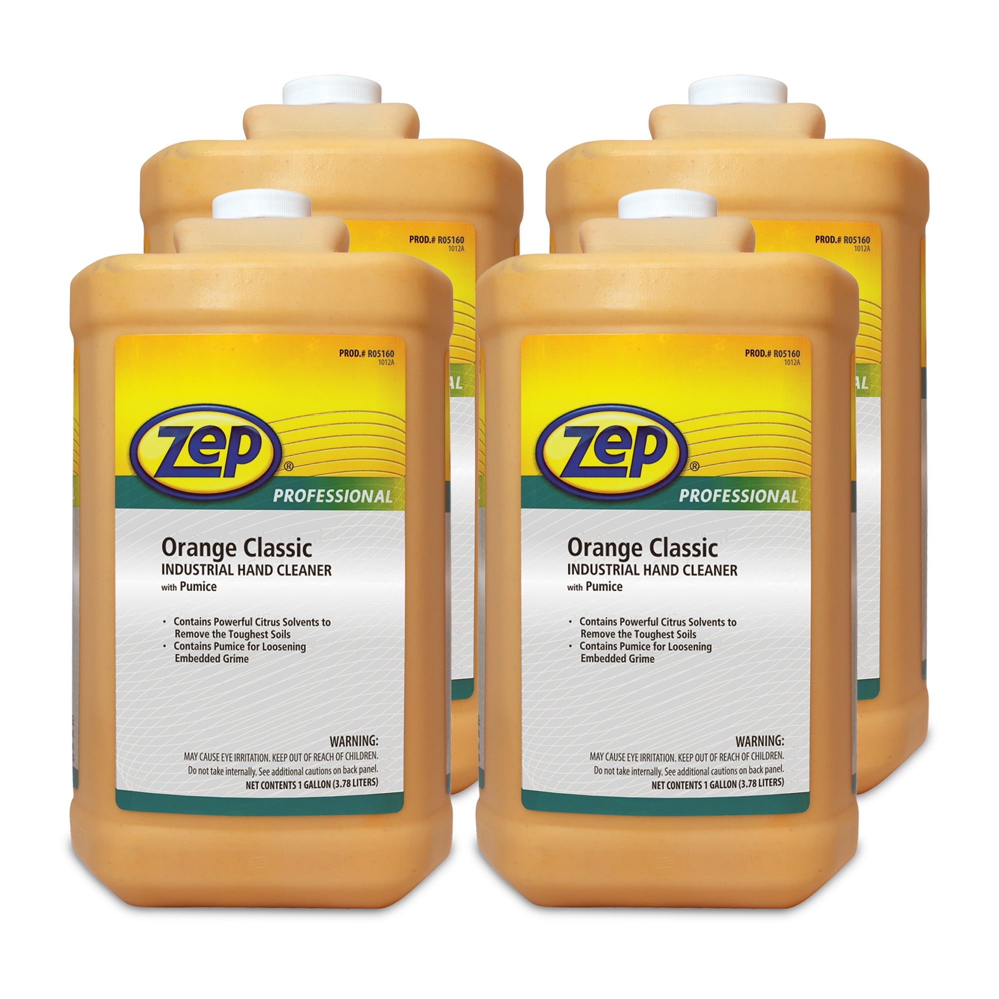 Zep Orange Classic Industrial Hand Cleaner with Pumice - 1 Gal (Case of 4) - 1046475 - Powerful Formula,  Pumice Loosens Embedded Grime, Skin-Conditioning Mosisturizers Prevent Dry Hands