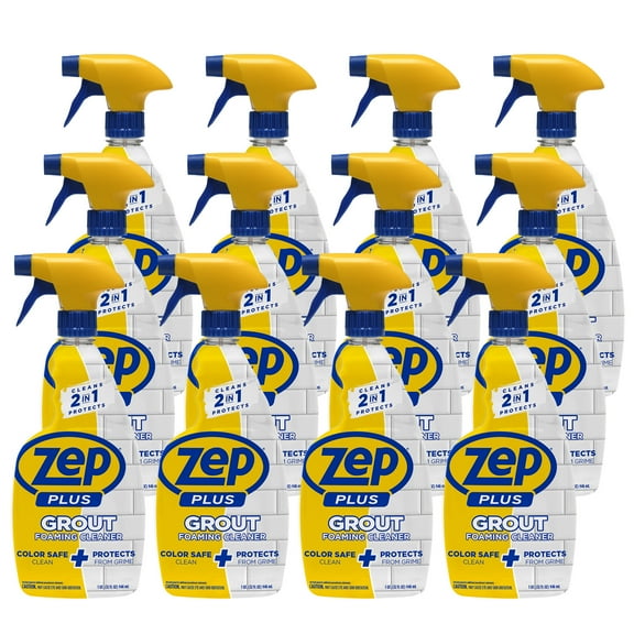 Zep Plus Foaming Grout Cleaner - 32 oz. (case of 12) R54212 Powerful Foam, Protects from Dirt and Grime