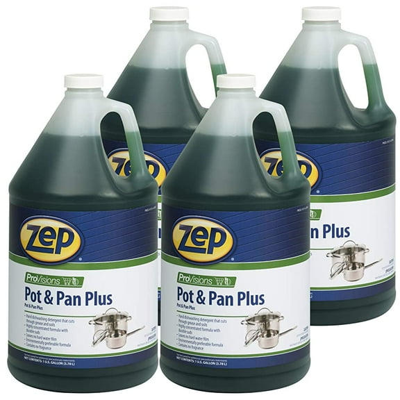 Zep Pots and Pans Plus 1 Gallon (Case of 4) Restaurant Grade Super Concentrate