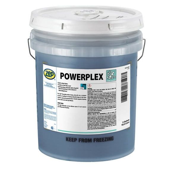 Zep Powerplex Heavy Duty Laundry Detergent - 5 Gal (Each) -87035- Gentle On Most Fabrics, Lifts Away Heavy Dirt and Oily Soils