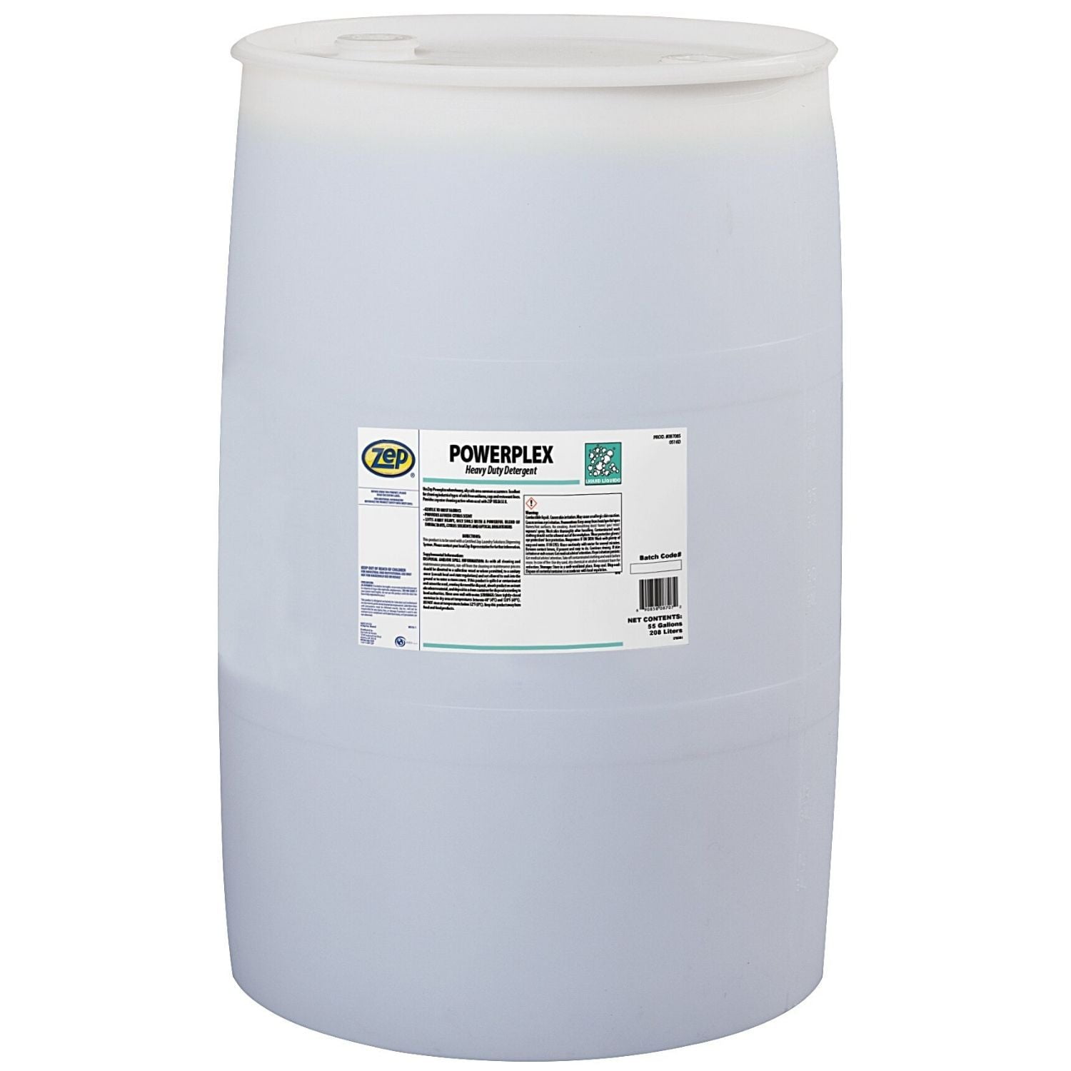 Zep Powerplex Heavy Duty Laundry Detergent - 55 Gal (Each) -87085- Gentle On Most Fabrics, Lifts Away Heavy Dirt and Oily Soils