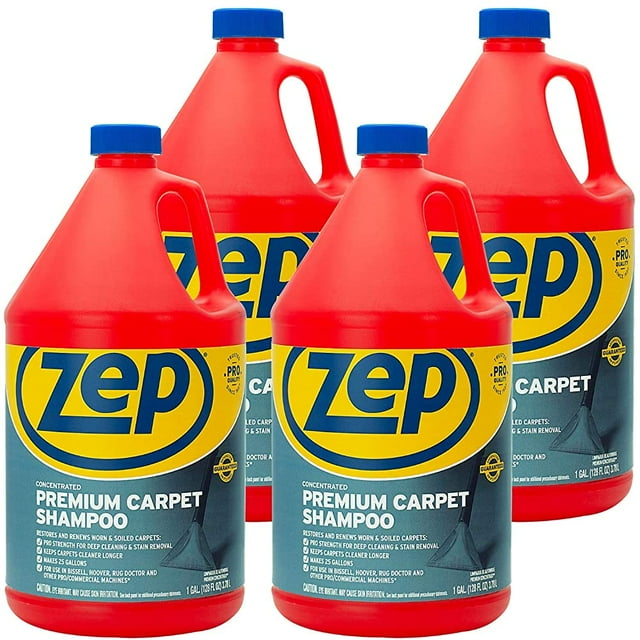 Zep Premium Carpet Shampoo 1 Gal, Deep Cleaning, Stain Removal, For Carpet Machines (Case of 4