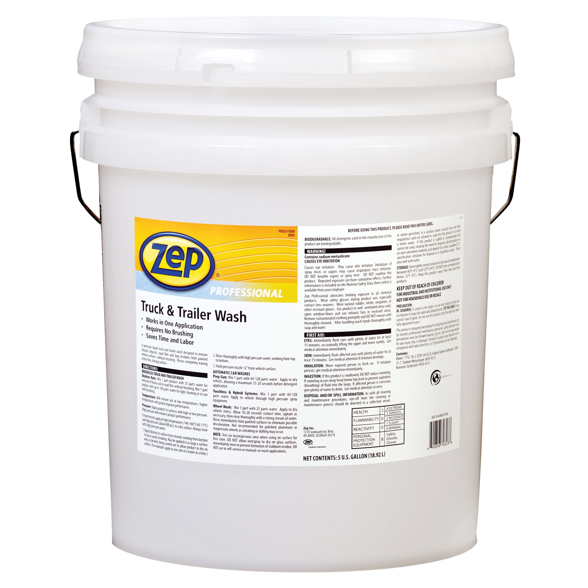 Zep Premium Truck And Trailer Wash 1041566 (5 Gallon Bucket) Professional Strength