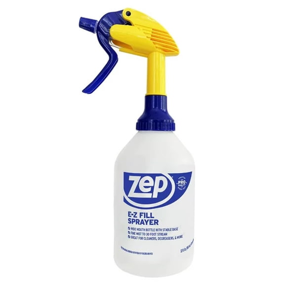Zep Pro 1.1 EZ Fill Plastic Spray Bottle, 32 oz, Cleaning