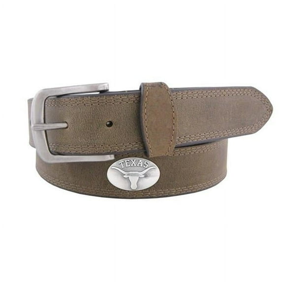 Zep-Pro UTX-BOLPS-CRZ-LBR-32 Texas Longhorns Concho Emblem Crazyhorse Leather Belt Size 32