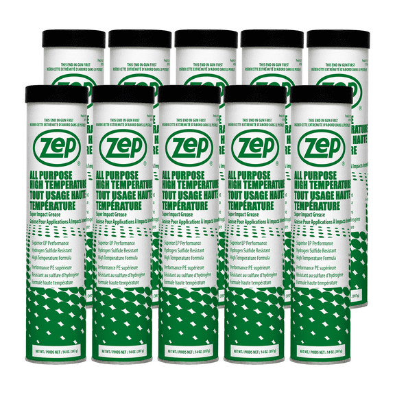 Zep All Purpose High Temperature Grease 14 oz 312104 (Case of 10) - Multi-Purpose,  Fortified to Withstand the Heavy Impact and Pressures Common to Industrial Equipment, Superior EP Performance