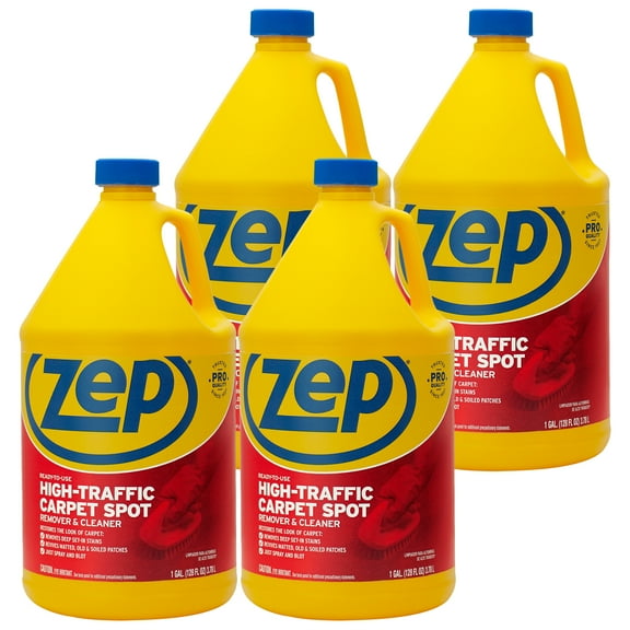 Zep Ready-To-Use High-Traffic Carpet Spot Remover and Cleaner - 1 Gallon (Case of 4) ZUHTC128 - Enzymatic Stain Remover