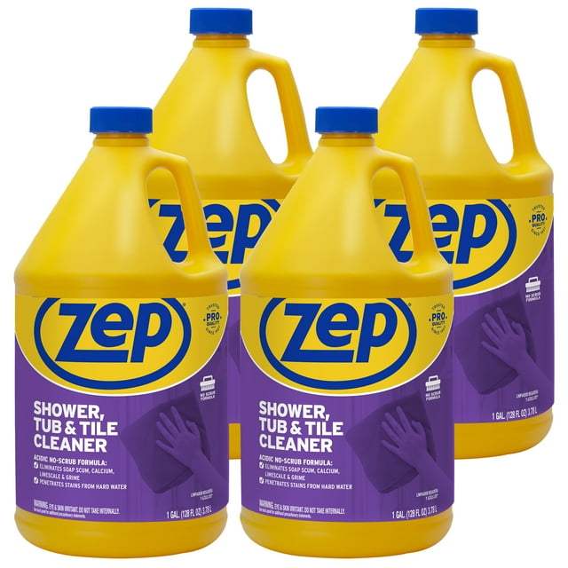 Zep Pro-Grade Shower, Tub & Tile Cleaner, 1 Gallon, No Scrub, Breaks ...