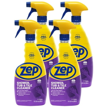 Zep Shower, Tub & Tile Cleaner - 32 oz. (Case of 4) ZUSTT32PF4 - Eliminates Soapscum, Limescale & Grime, Penetrates Hard Water Stains
