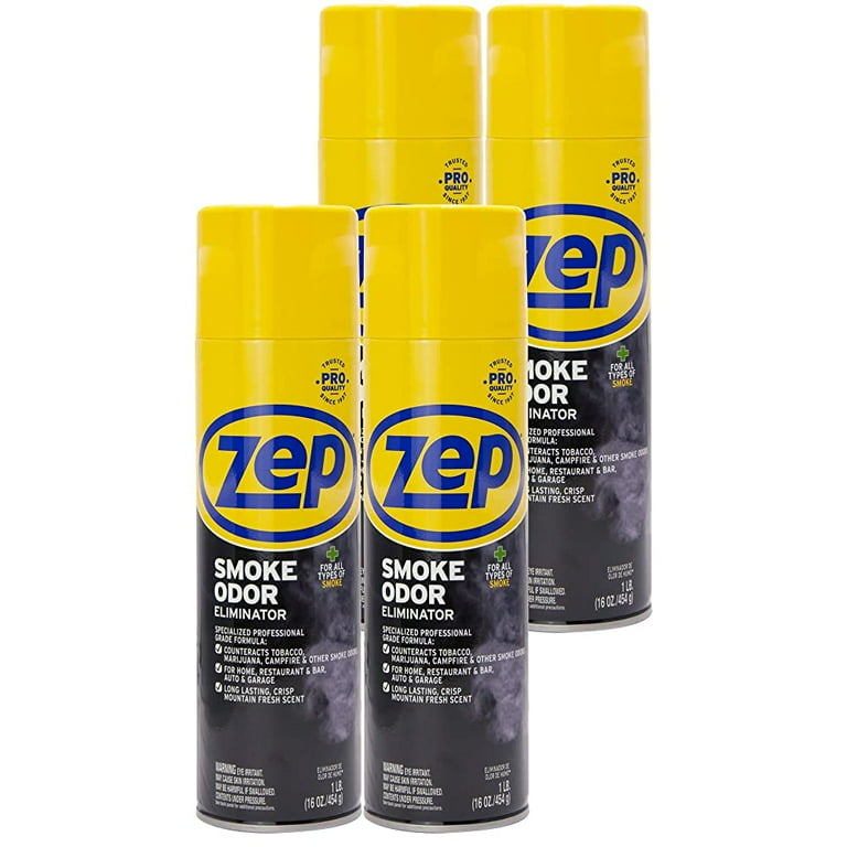 Zep Smoke Odor Eliminator Aerosol - 16 Ounce (Pack of 4) ZUSOE16 -  Eliminate Cannabis (Marijuana) and Tobacco Odors 