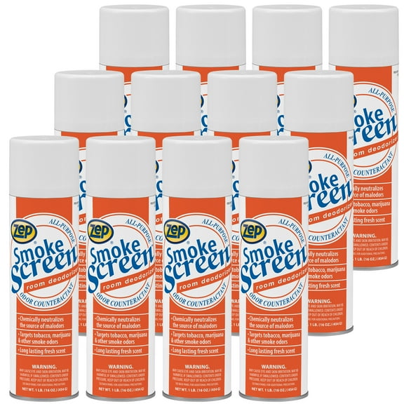 Zep Smoke Screen Deodorizer Spray - 16 oz 18701 (Case of 12) 18701 - Eliminates all types of odors produced by cigars, cigarettes, pipes, food and cooking, body wastes, garbage, animals and fire