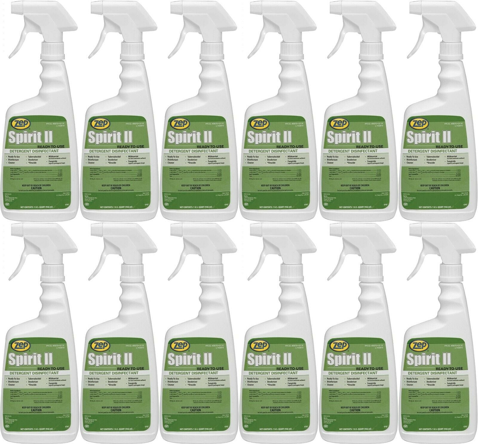 Zep Spirit II Antibacterial Quick Clean Sanitizer, Kills COVID