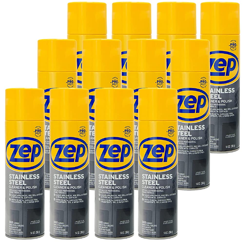Zep Stainless Steel Cleaner and Polish 14 ounces ZUSSTL14 Protects
