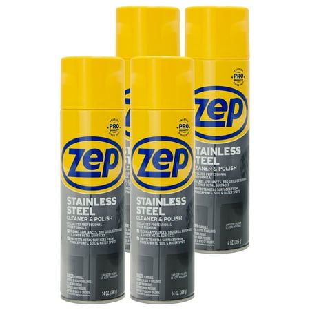 Zep Stainless Steel Cleaner & Polish – 14 oz (Case of 4) ZUSSTL14 - Protect Metal Surfaces