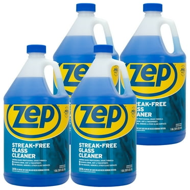 Zep Streak-Free Glass Cleaner - 1 Gallon (Case of 4) ZU1120128 - Eliminates Dirt, Fingerprints, and Grime