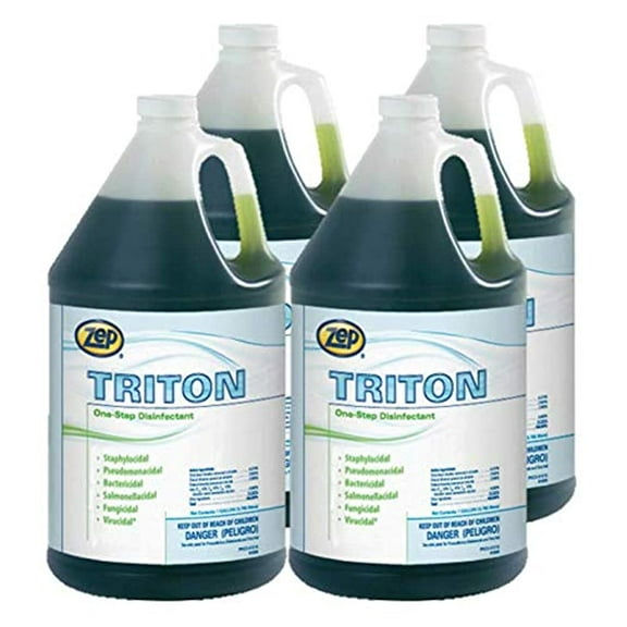 Zep Triton - 1 Gallon (Case of 4) - 121524 - One-Step-Disinfectant, Sanitizer, Deodorizer, For Hospitals, Institutional and Industrial Use