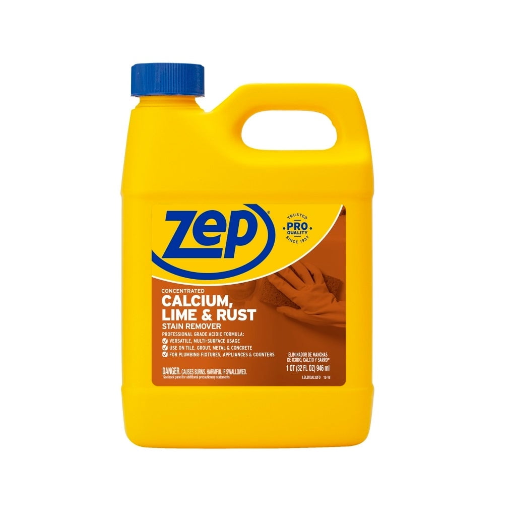 Zep Calcium, Lime & Rust Stain Remover - Concentrate Liquid - 32 fl oz (1 quart) - 1 Each - Yellow