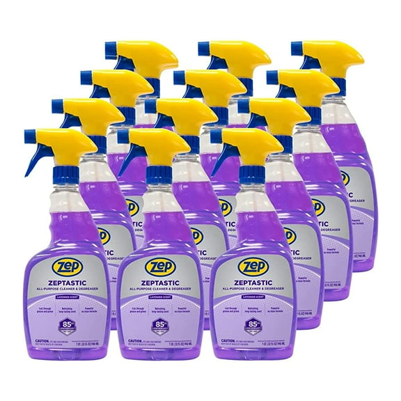 Zep Zeptastic All-Purpose Cleaner and Degreaser - 32 oz (Case of 12) 325712 - Refreshing Lavender Fragrance, Cuts Through Grease and Grime, Powerful No Rinse Formula