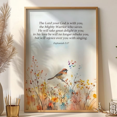 Zephaniah 3:17 Christian Bible Verse Print