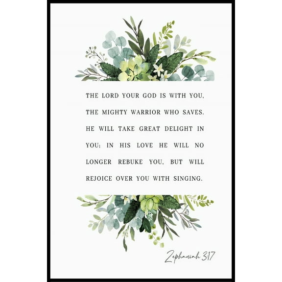 Zephaniah 3 17 Wall Art, Bible Verse Wall Art, Scripture Wall Art, Christian Botanical Print