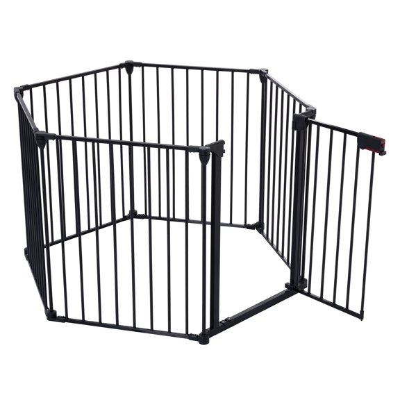 ZephyPaws 150-Inch Adjustable Super Wide Baby Gate,6 Panels 29 inch 2-In-1 Dog Playpen,Fence Play Yard for Indoor Outdoor