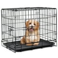 thumbnail image 1 of ZephyPaws 24" Foldable Metal Wire Dog & Cat Kennel with Divider Panel and Leak-Proof Tray, Portable Pet Cage for Indoor Outdoor Use, Black, 1 of 8