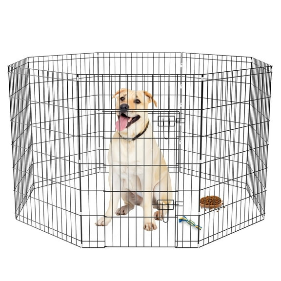ZephyPaws 35.4in Foldable Pet Playpen, Expandable, Powder Coated Iron Metal Wire, Outdoor, for Dogs, Cats, Rabbits, Ducks, Turtles, Guinea Pigs, with 8 Panels