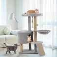 thumbnail image 1 of ZephyPaws 39in Cat Tree for Large Adult Cats,Cat Tower with Scratch Posts,Condo,Hammocks,Large Perch,Toys,Light Gray, 1 of 10