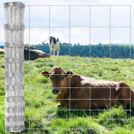 ZephyPaws 3FT x 164FT, Galvanized Cattle Fence,Heavy Zinc Coating Wire Fencing,14GA Livestock Fence,Goat Fence,Hog Wire Fencing Perfect for Pest Control,Livestock & Animals Protection