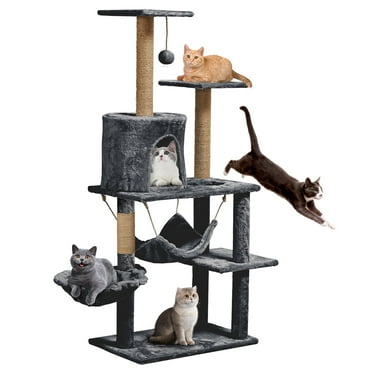 ZephyPaws 52 inch Cat Tree Multi Level Play Tower Condo with Cat Scratching Post ,Gray