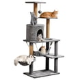 thumbnail image 1 of ZephyPaws 54in Cat Tree for Large Cat,Multi-level Cat Tower with Scratching Post,Perch for Kitten,Light Gray, 1 of 8