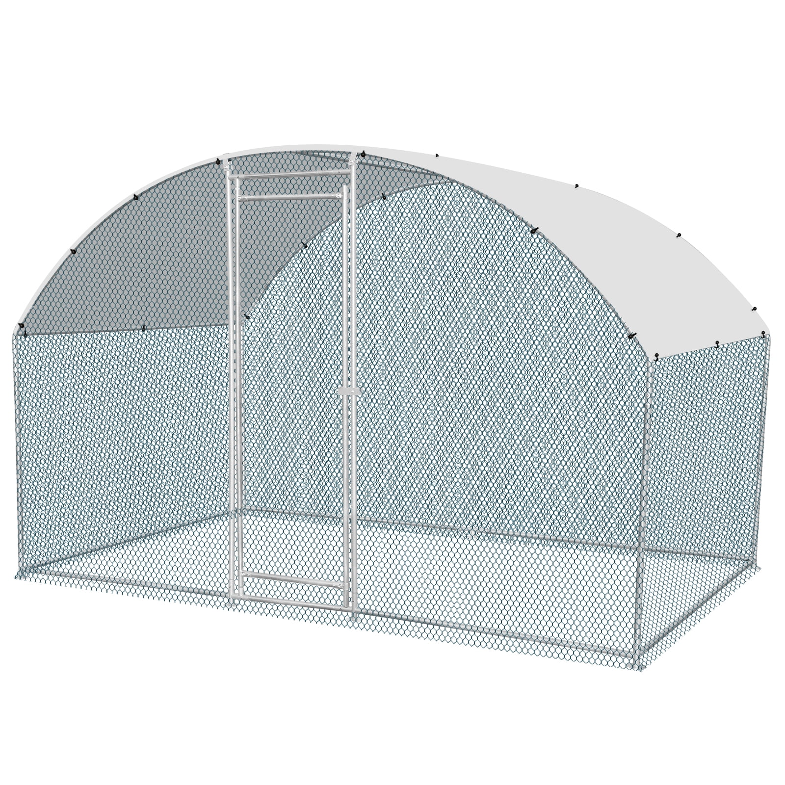 ZephyPaws 6.5 x 10 ft Large Metal Chicken Coop, Walk-in Poultry Cage Chicken Hen Run House with Waterproof Cover, Rabbits Cats Dogs Farm Pen for Outdoor Backyard Farm Garden
