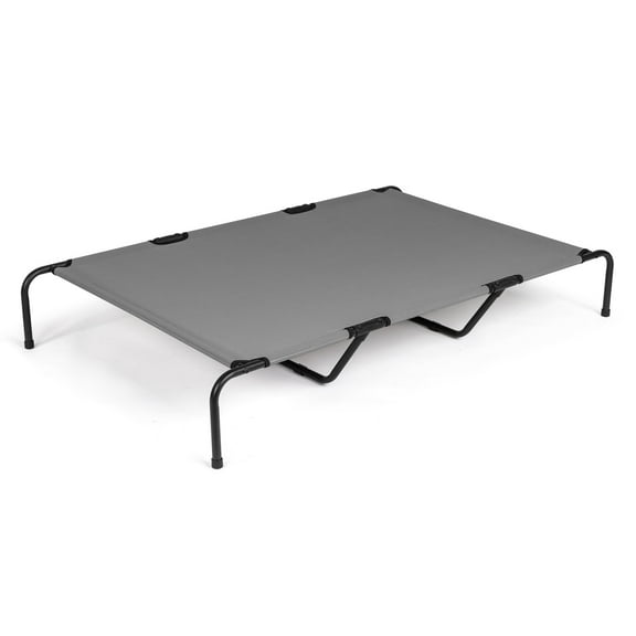 ZephyPaws 60" Elevated Dog Bed, Heavy Duty Raised Pet Cot with Reinforced Steel Frame, Cooling Mesh Lounger for Dogs up to 176 lbs, Gray