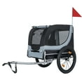 thumbnail image 1 of ZephyPaws Bike Dog Trailer,Carrier for Small and Large Pets up to 66 lbs,Easy Folding Cart Frame,Quick Release Wheel, Universal Bicycle Coupler,Washable Non-Slip Lining,Black Grey, 1 of 9
