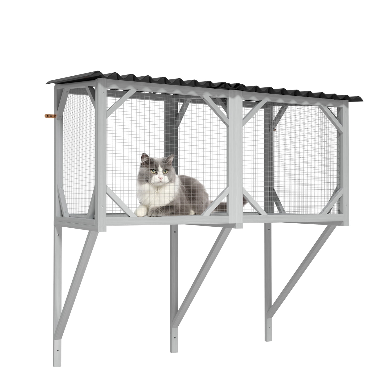 ZephyPaws Cat Catio, Cat Window Perch for Large Indoor Cats - for Sunbathing, Napping & Overlooking, Wooden Window Hammock for Safely Enjoying The Outdoor Sights Scents and Sounds