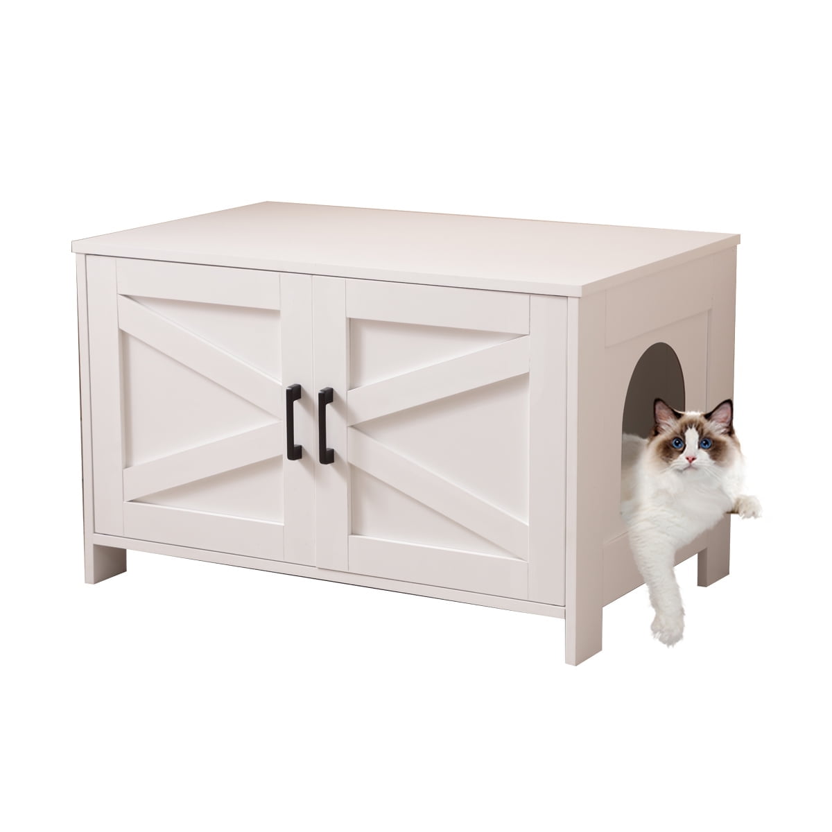 ZephyPaws Cat Litter Box Enclosure Furniture,Hidden Litter Box