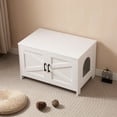 thumbnail image 1 of ZephyPaws Cat Litter Box Enclosure,Indoor Cat House, End Table,31.5" x 19.7" x 19.7", White, 1 of 8