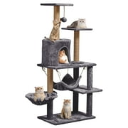 ZephyPaws Cat Tree for Large Cats,52"Cat Tower Condo with Scratching Post Perch for Kitten,Gray