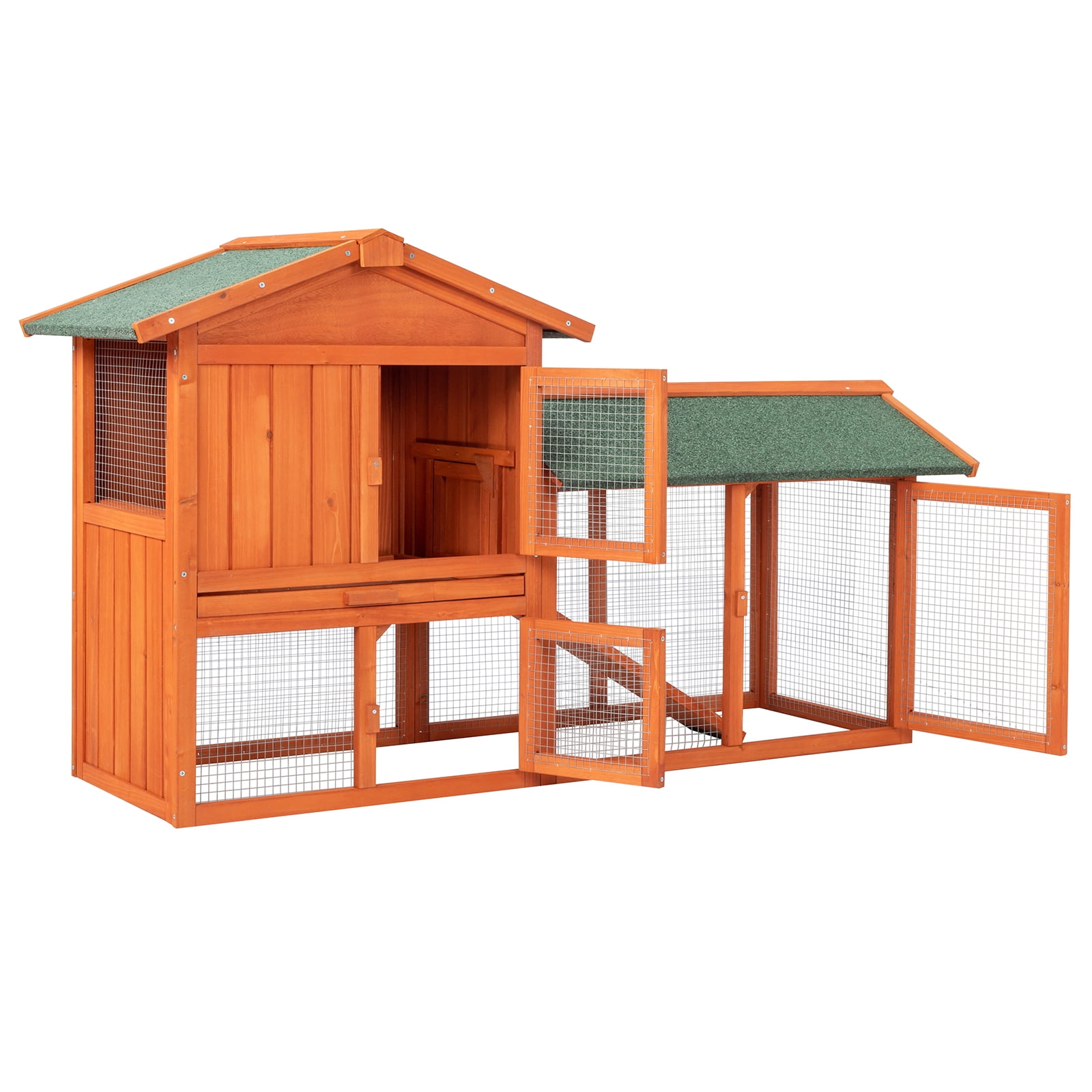 ZephyPaws Chicken Coop 61" Wooden Chicken Coop Hen House Rabbit Wood Hutch Poultry Cage Habitat