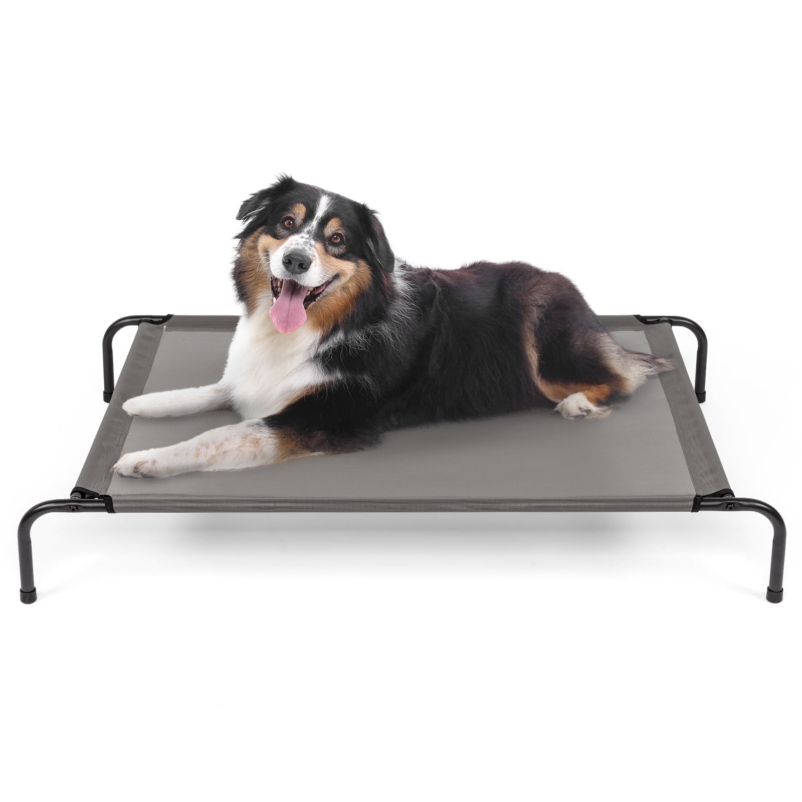 ZephyPaws Cooling Elevated Raised Dog Cots Bed for Large Dog,Portable Pet Hammock for Indoor,Gray