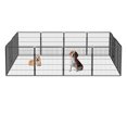 thumbnail image 1 of ZephyPaws Dog Pens Outdoor 32" Height Foldable 16 Panels Heavy Duty Metal Portable Fence,Black, 1 of 7