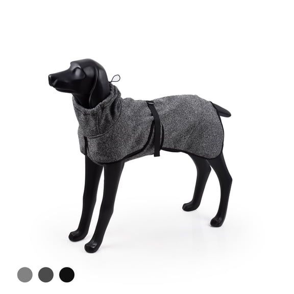 ZephyPaws Dog Sweater for Cold Weather,Fleece Dog Vest Jacket,Extra Warm Turtle Neck Dog Coat,Snow Coat Dog Pullover for Medium Large Dogs Dark Gray L