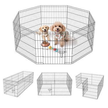Curated visual reference: Portable Dog Pens For Small Studio Apartments Reference: Zephypaws Kkmwl005 8 Foldable Octagonal Metal Dog Pen 8 Panels