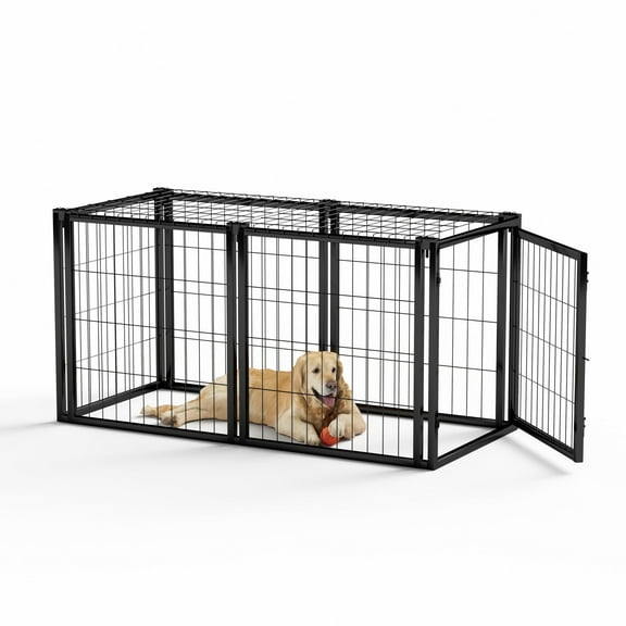 Zephypaws Dog Crate Dog Kennel for Small Medium Dogs, Puppy Dog Playpen 47.2"Lx22"Wx 24"H Black