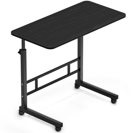 ZephyPaws Height Adjustable Sofa Side C Shape Table,Removable P2 15MM Chipboard & Steel Side Table with Baffle Black