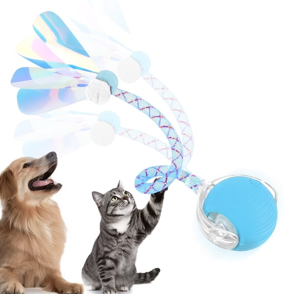 ZephyPaws Interactive Cat Toys for Indoor Cats,Generation Agile Moving Cat Ball with Elastic Mesh Tail,Automatic Kitten Toys for Bored Indoor Cats,Motion Activated (Blue)